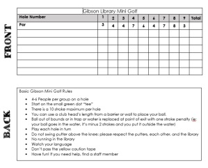 mini golf score card rules